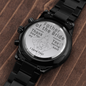 Father of the Bride Engraved Design Black Chronograph Watch Custom Watch, Personalized Engraved Watch For Men, Gift, Anniversary Gift
