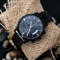 Father of the Bride Engraved Design Black Chronograph Watch Custom Watch, Personalized Engraved Watch For Men, Gift, Anniversary Gift