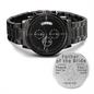 Father of the Bride Engraved Design Black Chronograph Watch