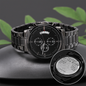 Father of the Bride Engraved Design Black Chronograph Watch Custom Watch, Personalized Engraved Watch For Men, Gift, Anniversary Gift