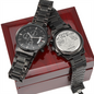 Father of the Bride Engraved Design Black Chronograph Watch Custom Watch, Personalized Engraved Watch For Men, Gift, Anniversary Gift