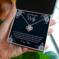 Love Knot Necklace with Message card. " To My Beautiful Wife"