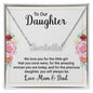 To Our Daughter Customized Name Necklace With Message Card Custom Name Gift from Dad My Daughter Silver Necklace Customized