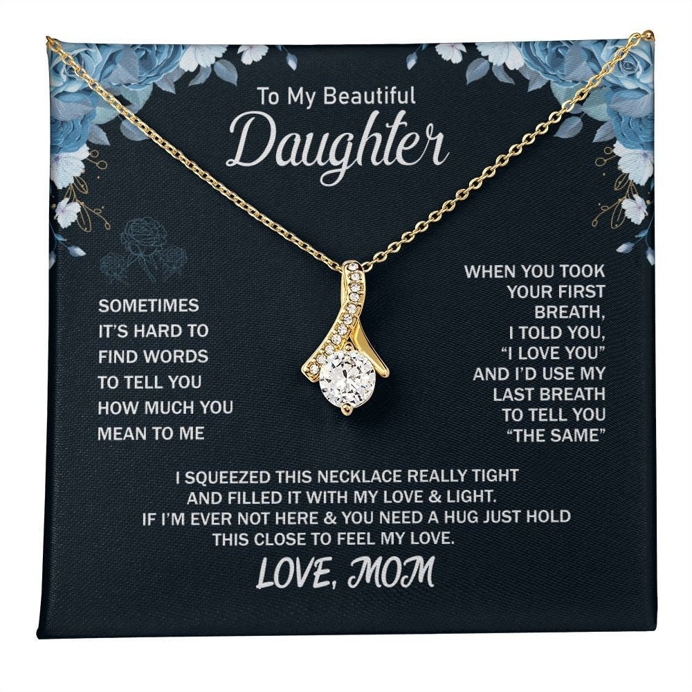 My Daughter, Gift From Dad, Inspirational Strength Gift, Daughter Necklace, Love Knot Necklace, 14k Sentimental Gift, Mother days Gift