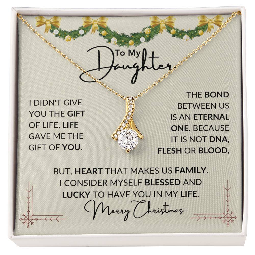 To My Beautiful Daughter,  This Christmas, I want you to know how much you mean to me. You are my greatest gift, my endless joy, and my reason to believe in miracles.