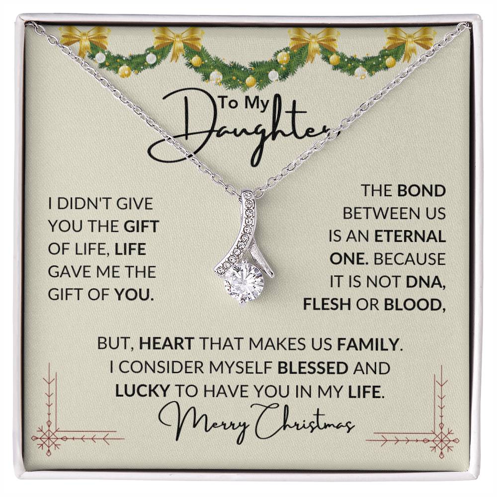 To My Beautiful Daughter,  This Christmas, I want you to know how much you mean to me. You are my greatest gift, my endless joy, and my reason to believe in miracles.