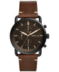 Men's Chronograph Commuter Brown Leather Strap Watch 42mm