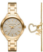 Women's Slim Runway Gold-Tone Stainless Steel Bracelet Watch Set 38mm