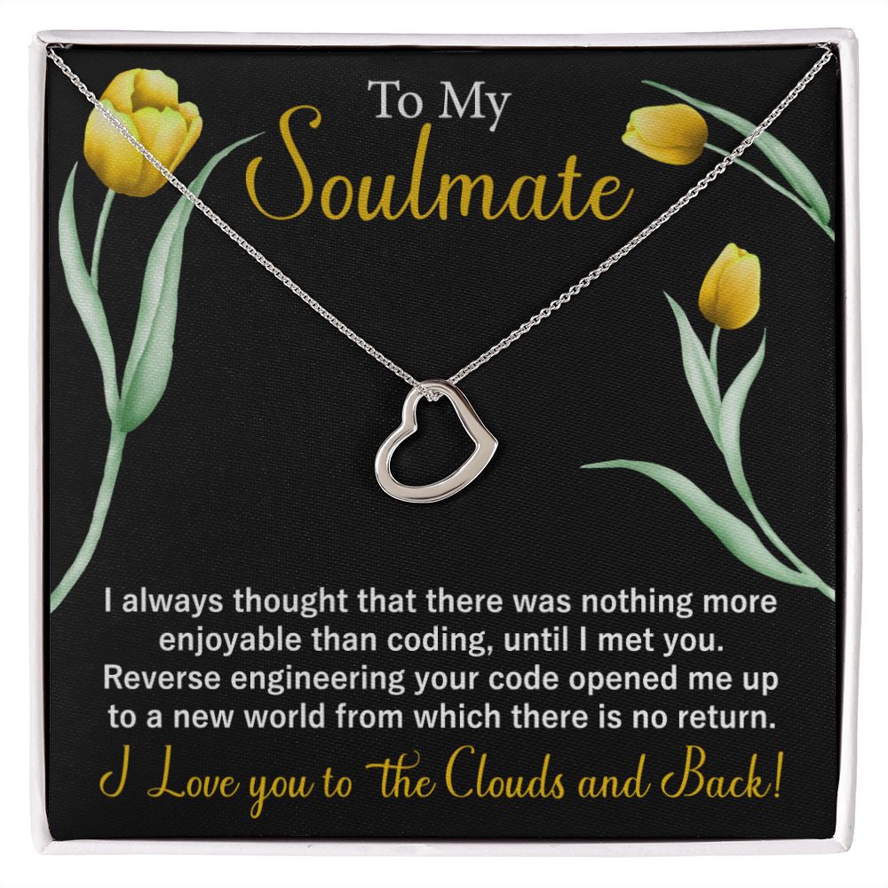 To My Soulmate Love Dancing Necklace with Message card