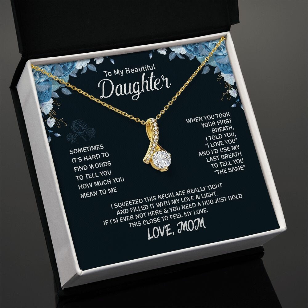 My Daughter, Gift From Dad, Inspirational Strength Gift, Daughter Necklace, Love Knot Necklace, 14k Sentimental Gift, Mother days Gift