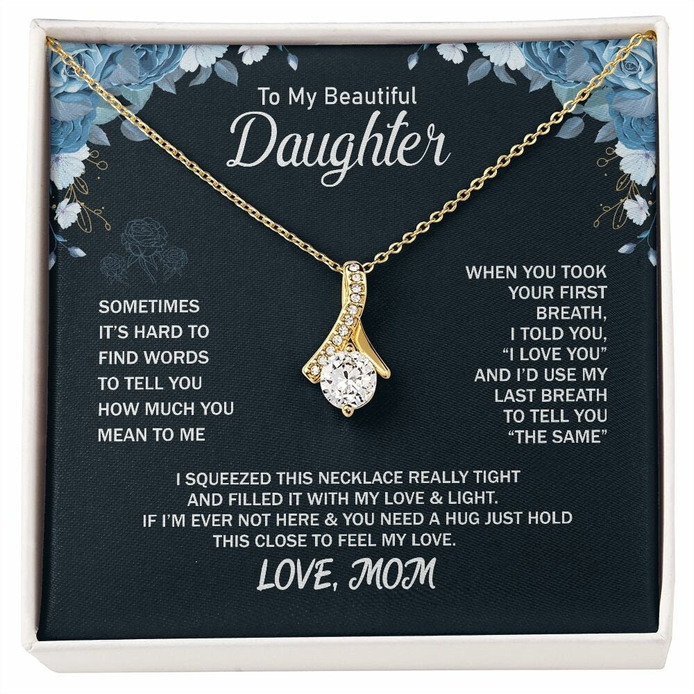 My Daughter, Gift From Dad, Inspirational Strength Gift, Daughter Necklace, Love Knot Necklace, 14k Sentimental Gift, Mother days Gift