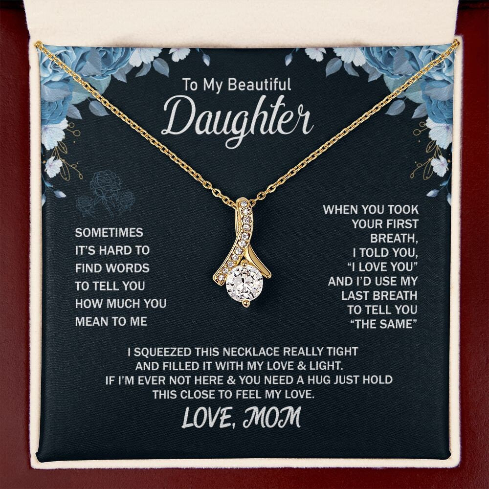 My Daughter, Gift From Dad, Inspirational Strength Gift, Daughter Necklace, Love Knot Necklace, 14k Sentimental Gift, Mother days Gift