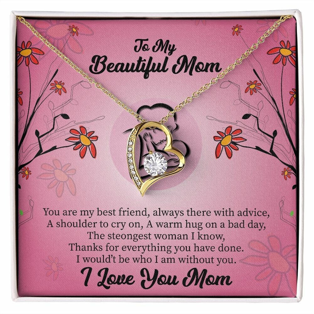 To My Beautiful Mom Necklace, Mom Necklace, Mom Birthday Gift from Daughter, Mom Gift From Son, Mother's Day Gifts, Christmas Gifts