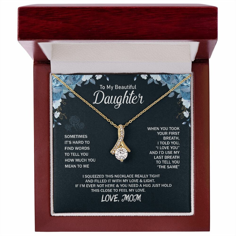 My Daughter, Gift From Dad, Inspirational Strength Gift, Daughter Necklace, Love Knot Necklace, 14k Sentimental Gift, Mother days Gift
