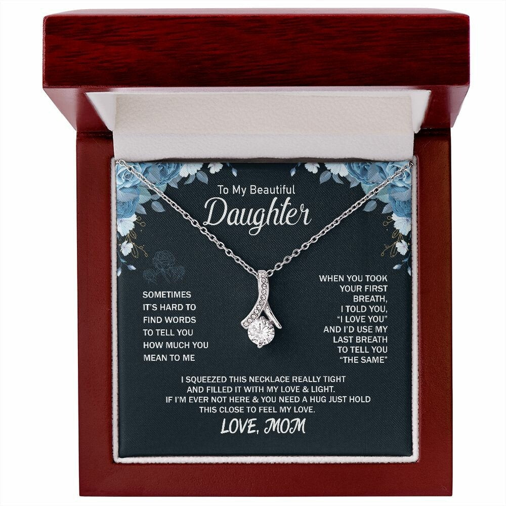My Daughter, Gift From Dad, Inspirational Strength Gift, Daughter Necklace, Love Knot Necklace, 14k Sentimental Gift, Mother days Gift