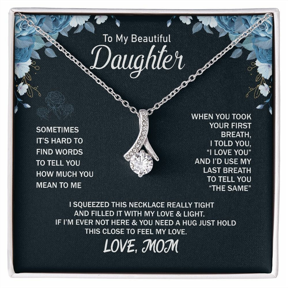 My Daughter, Gift From Dad, Inspirational Strength Gift, Daughter Necklace, Love Knot Necklace, 14k Sentimental Gift, Mother days Gift